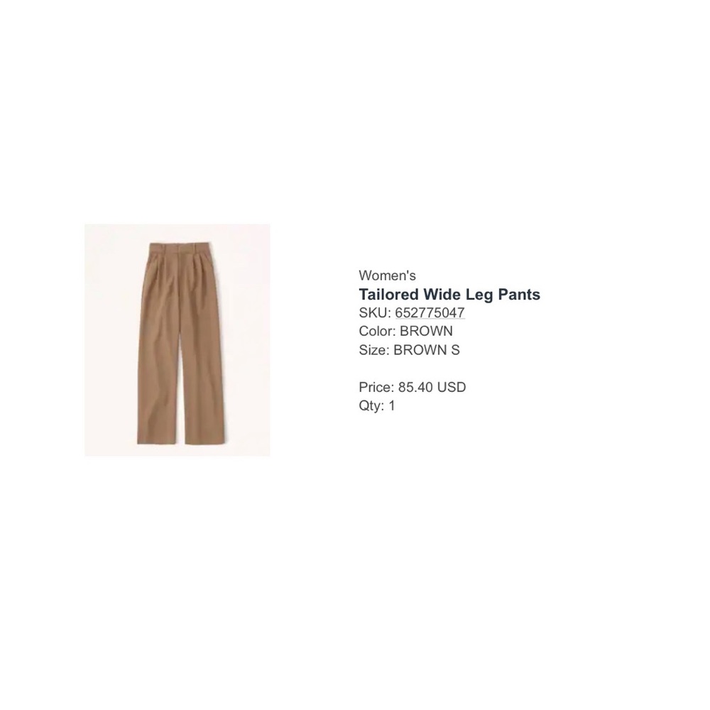 Abercrombie & Fitch Tailored Wide Leg Pants